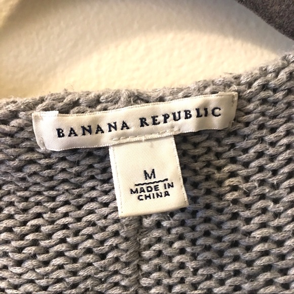 Banana Republic Gray Knit Hooded Cardigan Sweater - Picture 5 of 6